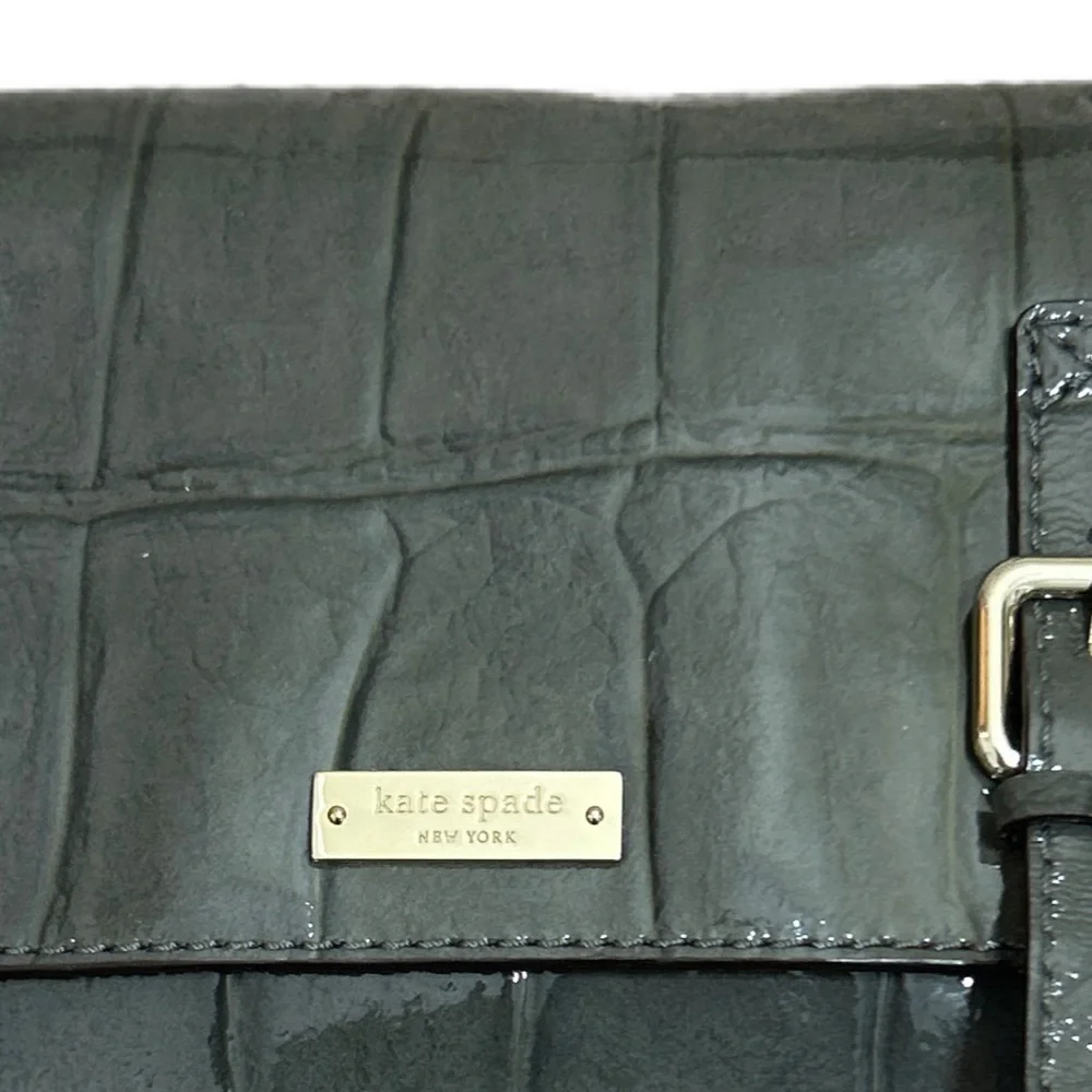 Kate Spade Knightsbridge Crossbody in Graphite Croc Patent Leather